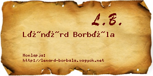 Lénárd Borbála névjegykártya