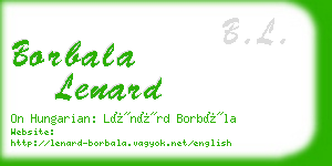 borbala lenard business card